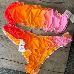 We Wore What Scrunchie Bandeau bikini set